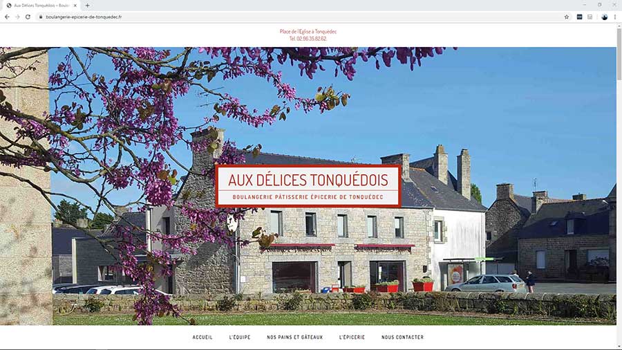 Création du site internet de la boulangerie pâtisserie épicerie de Tonquédec, dans les Côtes d'Armor