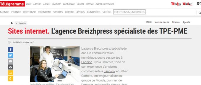 Le quotidien Le Télégramme parle de BreizhPress